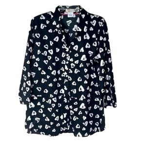 ❤️ 🆕 CALI GIRLS Hearts & Kisses Button Down Blouse Size L